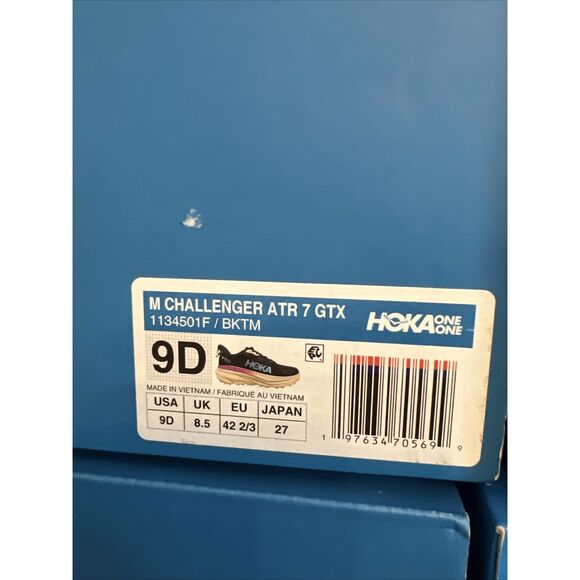 Hoka One One Men's Challenger ATR 7 GTX Gore-Tex Black/Oatmeal Trail Sz 9 New - Picture 9 of 10